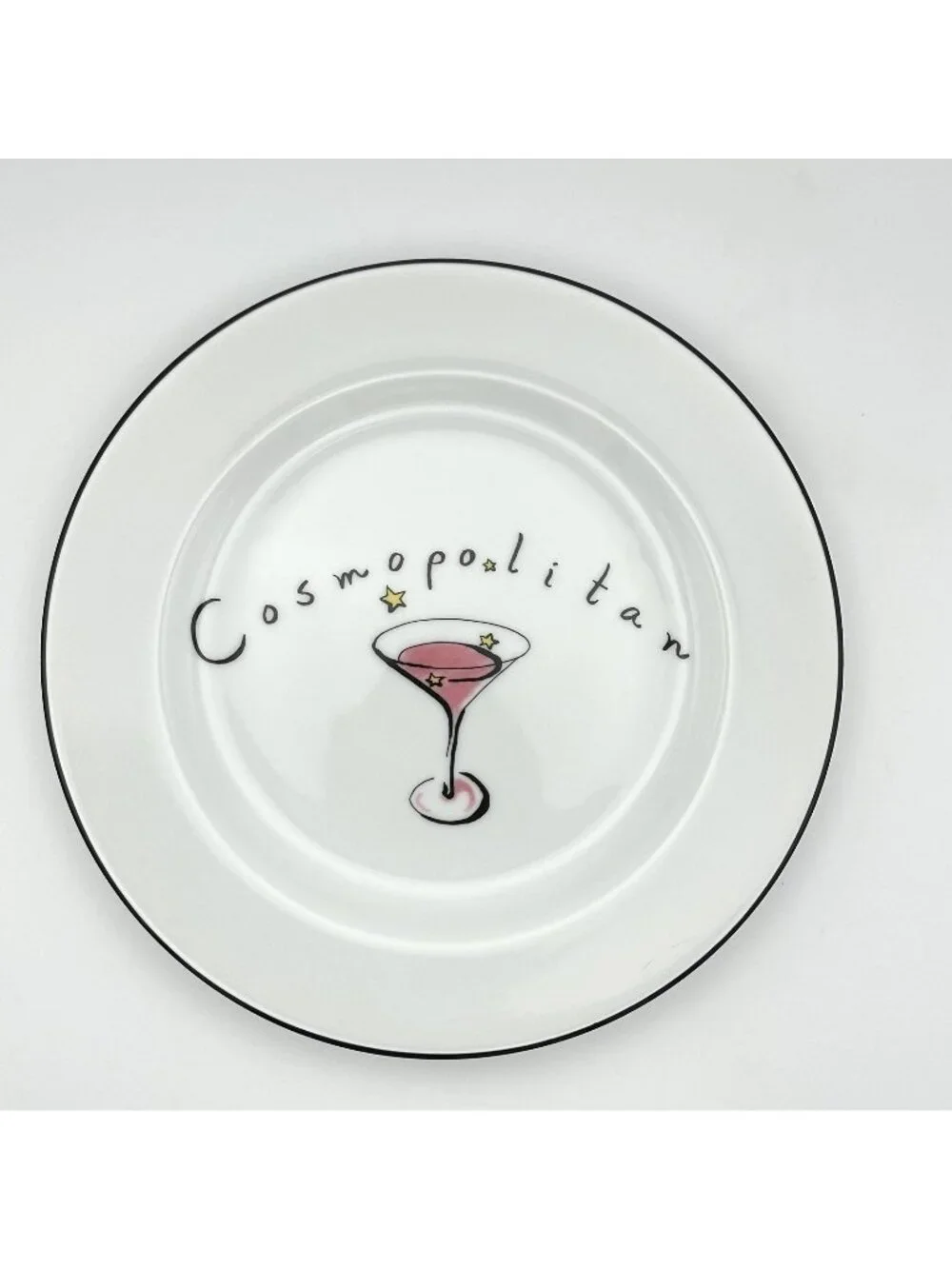 Pottery Barn Cosmopolitan Martini Plate Cocktails Drinks Side Appetizer Desert
